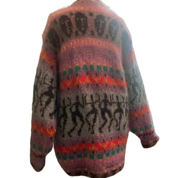 Vintage Siochain Mohair Ireland Handloomed Oversized Cardigan Womens Size M - Picture 3 of 11
